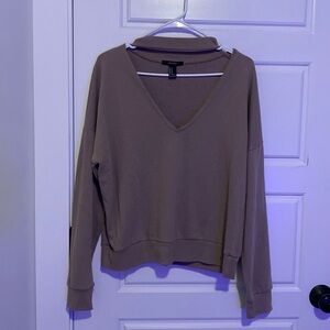 Forever 21 Mauve V-Neck Sweatshirt Top